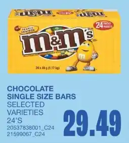 Wholesale Club M&M'S chocolate single size bars offer