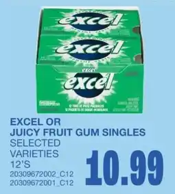Wholesale Club Excel juicy fruit gum singles offer