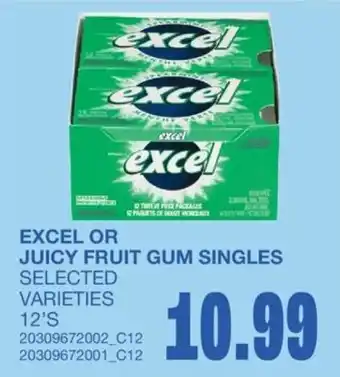 Excel juicy fruit gum singles