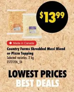 Wholesale Club Country Farms Shredded Mexi Blend or Pizza Topping offer