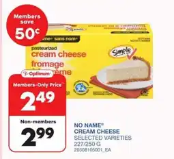 Wholesale Club No Name cream cheese offer