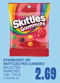 Wholesale Club Starburst or skittles peg candies offer
