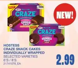Wholesale Club Hostess craze snack cakes offer