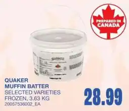 Wholesale Club Quaker muffin batter selected varieties offer