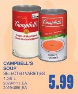 Wholesale Club Campbell's soup selected varieties offer