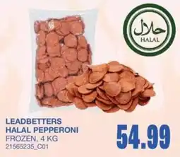 Wholesale Club Leadbettters halal pepperoni offer