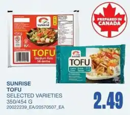 Wholesale Club Sunrise tofu offer