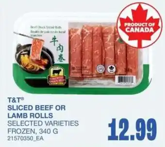Wholesale Club T&T sliced beef or lamb rolls offer