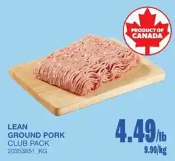 Wholesale Club Lean ground pork offer