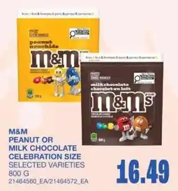 Wholesale Club M&M peanut or milk chocolate offer