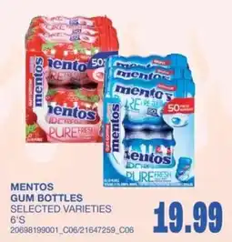 Wholesale Club Mentos gum bottles selected varieties offer