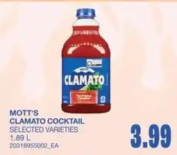 Wholesale Club Mott's clamato cocktail offer