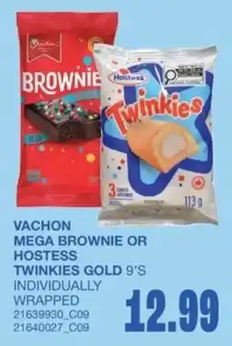 Wholesale Club Vachon mega brownie or hostess twinkies gold 9's offer