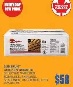 Wholesale Club Sunspun chicken breasts offer