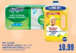 Wholesale Club Mr Clean platinum liquid or swiffer wet refill offer