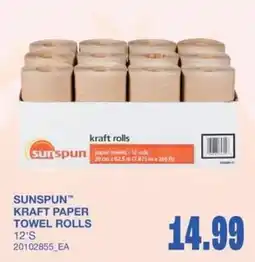 Wholesale Club Sunspun kraft paper towel rolls offer
