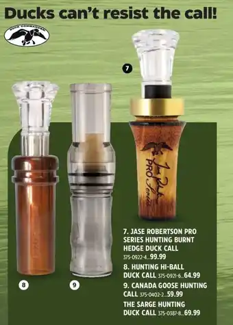 Jase Robertson Pro Series Hunting Burnt Hedge Duck Call