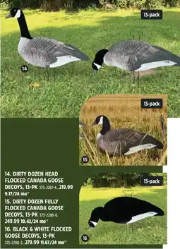 Canadian Tire Dirty dozen head flocked canada goose decoys offer