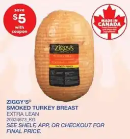 Wholesale Club Ziggy's smoked turkey breast extra lean offer