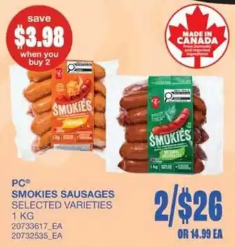 PC Smokies sausages