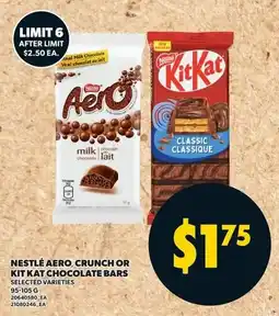 Independent Grocer Nestle Aero Crunch or Kit Kat chocolate bars offer