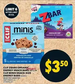 Independent Grocer Clif zbars organic energy snack bars or clif minis snack-size energy bars offer