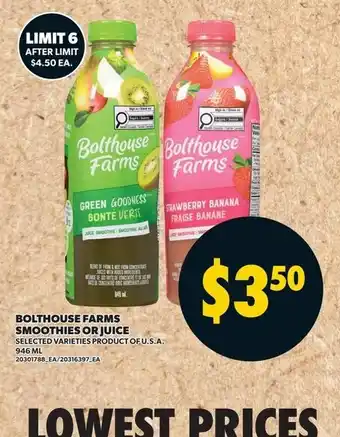 Bolthouse Farms smoothies or juice