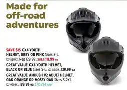 Canadian Tire Great Value gx4 youth helmet offer