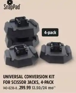 Canadian Tire SnapPad universal conversion kit for scissor jacks offer