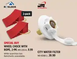 Canadian Tire Roblock wheel chock with rope offer