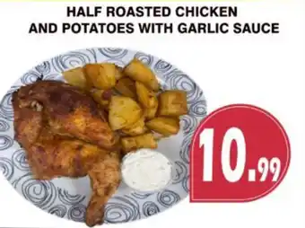 Al-Quds Supermarket Half roasted chicken and potatoes with garlic sauce offer