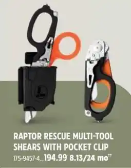 Canadian Tire Raptor rescue multi-tool shears with pocket clip offer