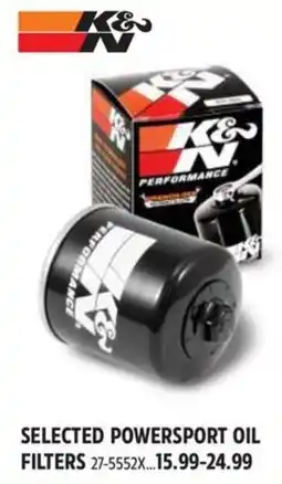Canadian Tire K&N selected powersport oil filters offer