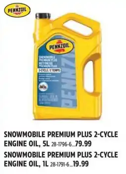 Canadian Tire Pennzoil snowmobile premium plus 2-cycle engine oil offer