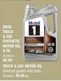 Canadian Tire Mobil truck & suv synthetic motor oil offer