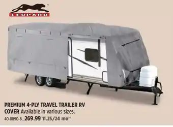 Leopard premium 4-ply travel trailer rv cover