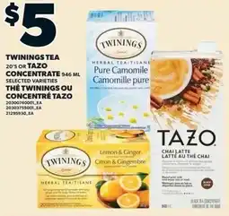 Independent Grocer Twinings tea 20's or Tazo concentrate offer