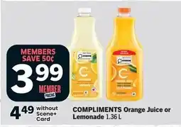 IGA Compliments Orange Juice or Lemonade offer