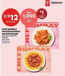 Independent Grocer Chef Bombay frozen entrées or appetizers offer