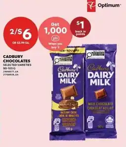 Independent Grocer Cadbury chocolates selected varieties offer