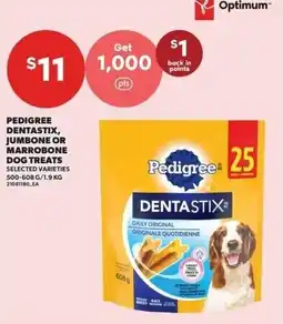 Independent Grocer Pedigree dentastix, jumbone or marbopone dog treats offer