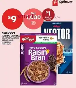 Independent Grocer Kellogg's jumbo cereal selected varieties offer
