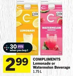 IGA Compliments Lemonade or Watermelon Beverage offer