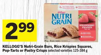 IGA Kellogg's Nutri-Grain Bars, Rice Krispies Squares, Pop-Tarts or Pastry Crisps selected varieties offer