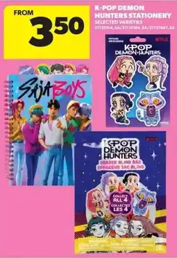 Dominion K-pop demon hunters stationery offer