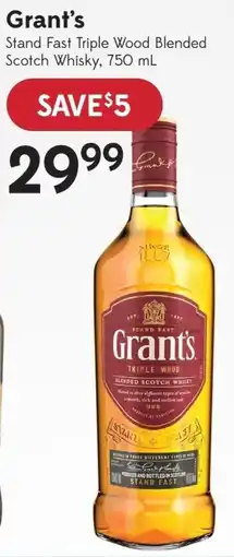 Sobeys Liquor Grants stand fast triple wood blended scotch whisky offer