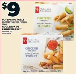 Independent Grocer PC spring rolls selected varieties offer