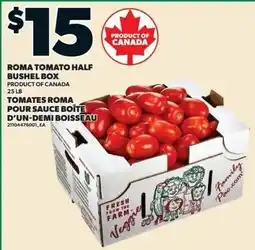 Independent Grocer Roma Tomato Half Bushel Box offer