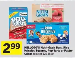 IGA Kellogg's nutri-grain bars, rice krispies squares, pop-tarts or pastry crisps offer
