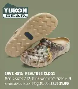 Canadian Tire Yukon Gear Realtree Clogs offer